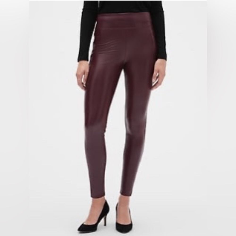 Gap Women's Burgundy Faux Leather Leggings